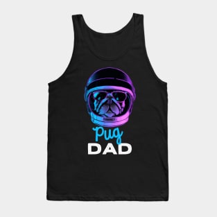 Pug Dad Synthwave Dog Owner Pugs Dog Father Tank Top